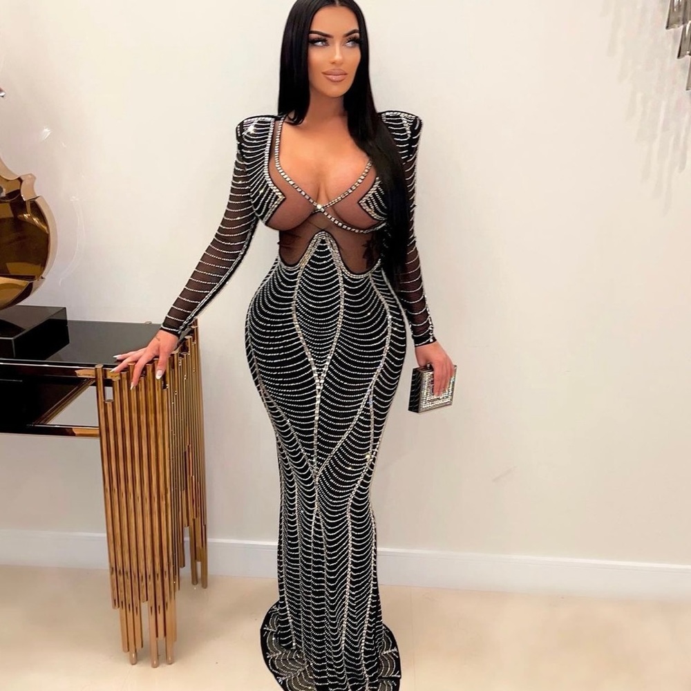 Birthday Long Sleeve Gown Dress